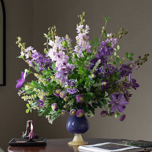 Elegant Faux Purple Bloom Arrangement