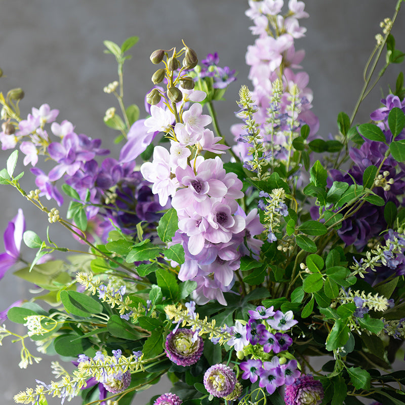 Elegant Faux Purple Bloom Arrangement