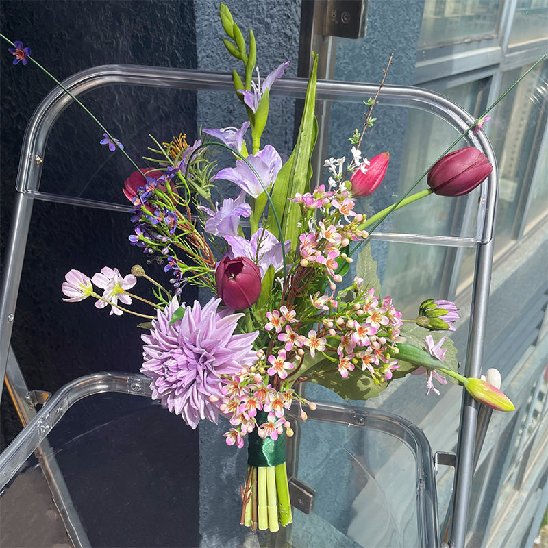 Vibrant Tulip and Dahlia Bouquet