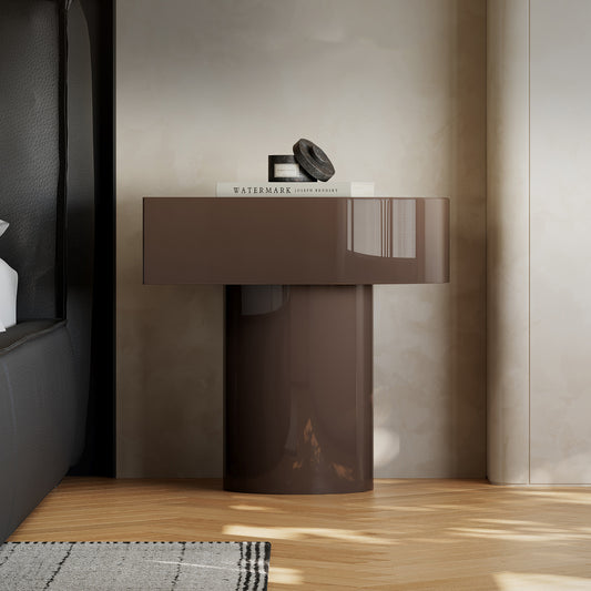 Modern High-Gloss Lacquer Nightstand | Sleek Bedroom Essential