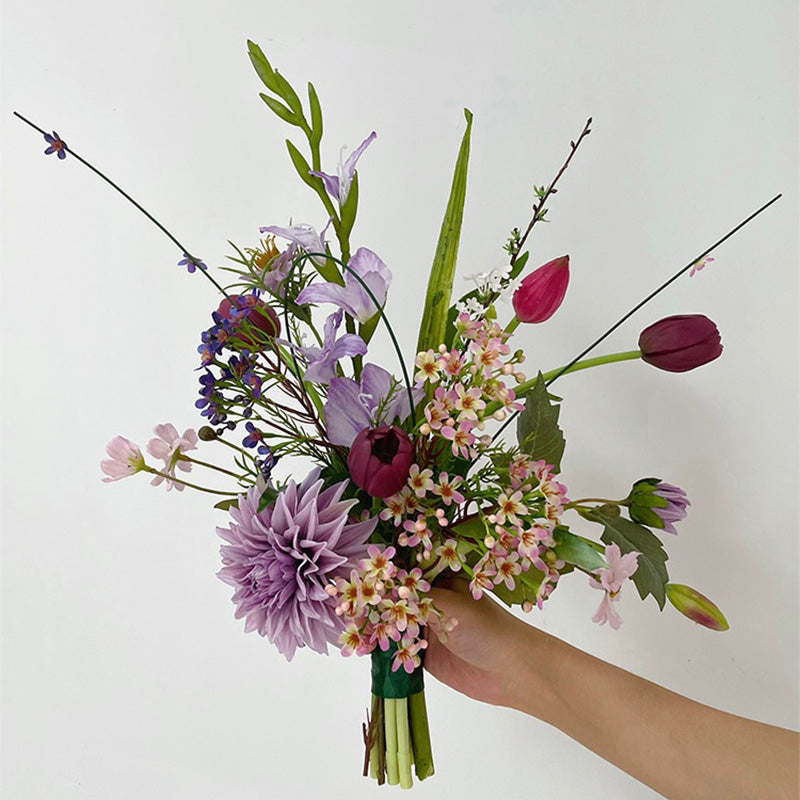 Vibrant Tulip and Dahlia Bouquet