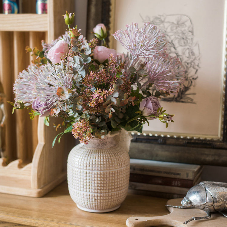 Charming Faux Rose & Protea Arrangement