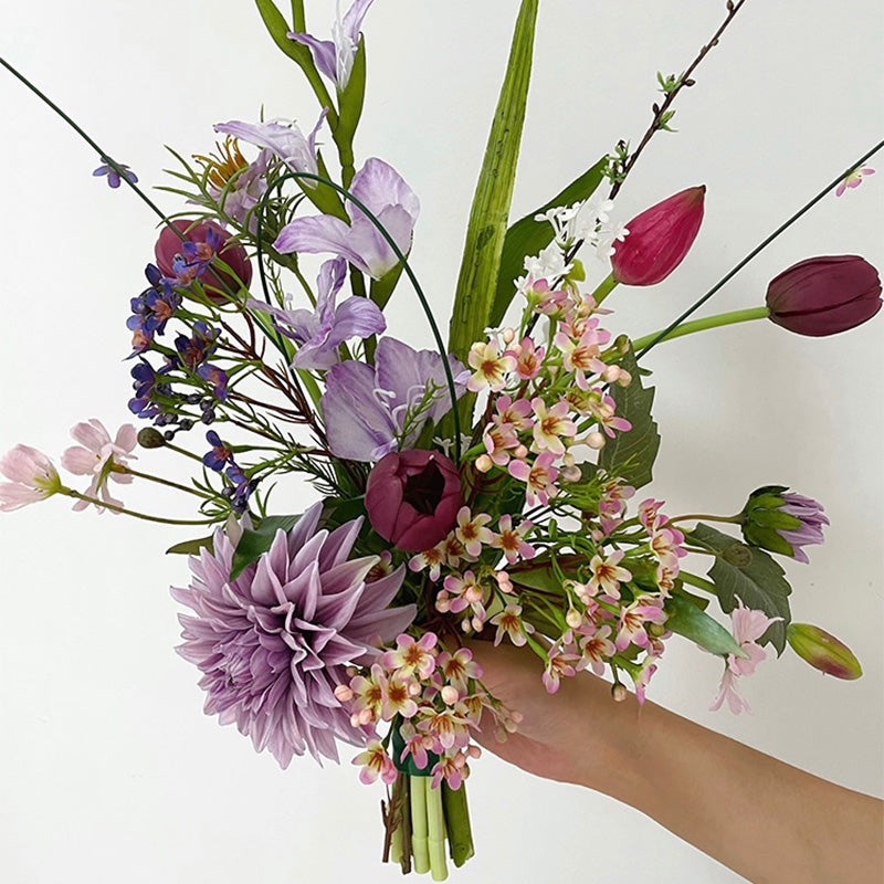 Vibrant Tulip and Dahlia Bouquet