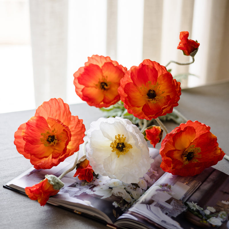 Elegant Poppy Artificial Floral Arrangement