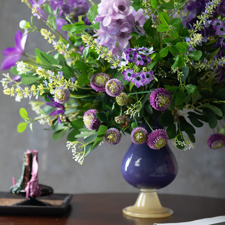 Elegant Faux Purple Bloom Arrangement