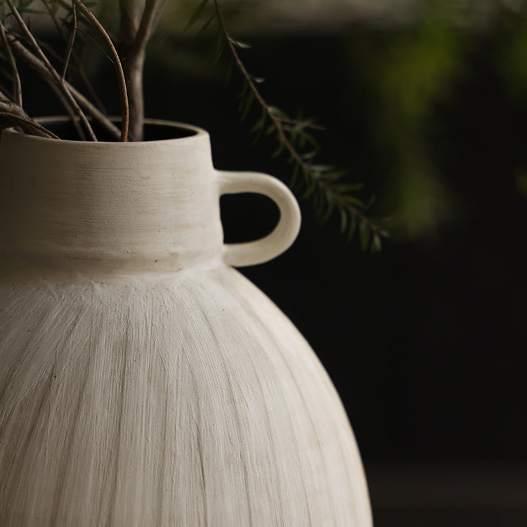 Rustic Ceramic Vase with Handle - Classic Charm and Versatile Design