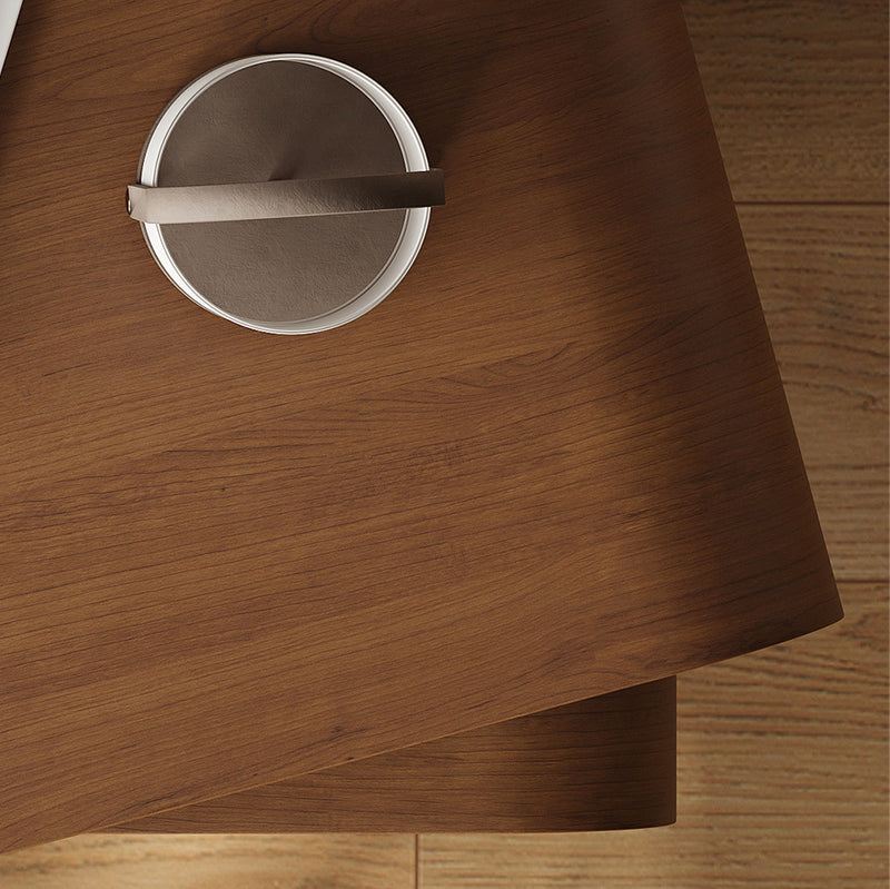 Sleek Curved Walnut Nightstand | Elegance & Functionality