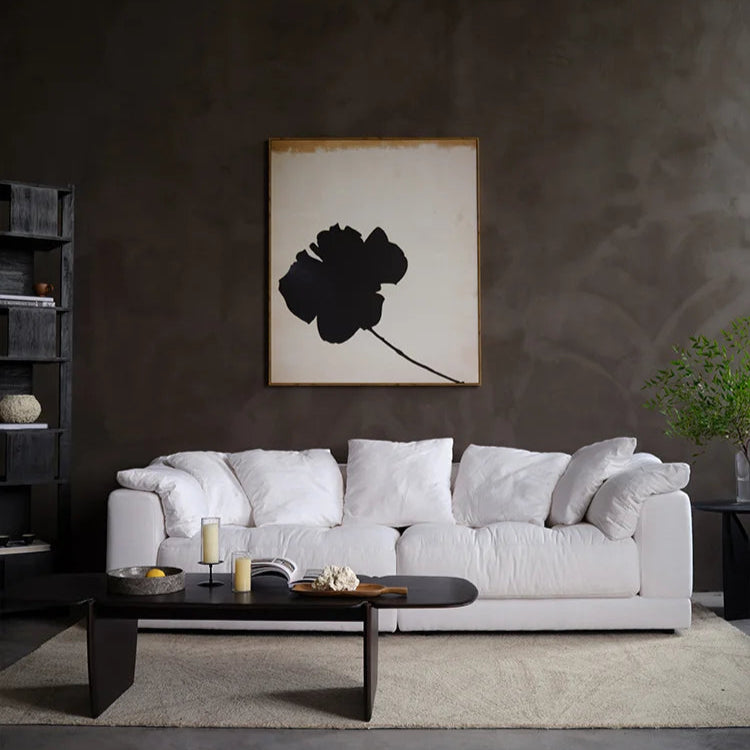 Minimalist and Comfortable White Feather Down Sofa | A Fusion of Modern and Classic Design