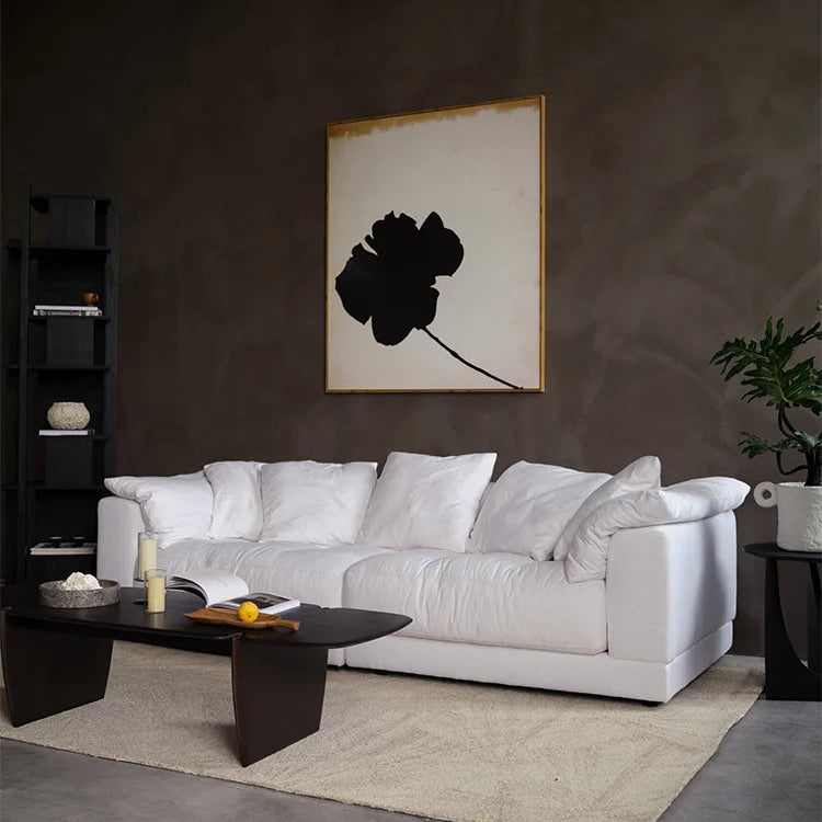 Minimalist and Comfortable White Feather Down Sofa | A Fusion of Modern and Classic Design