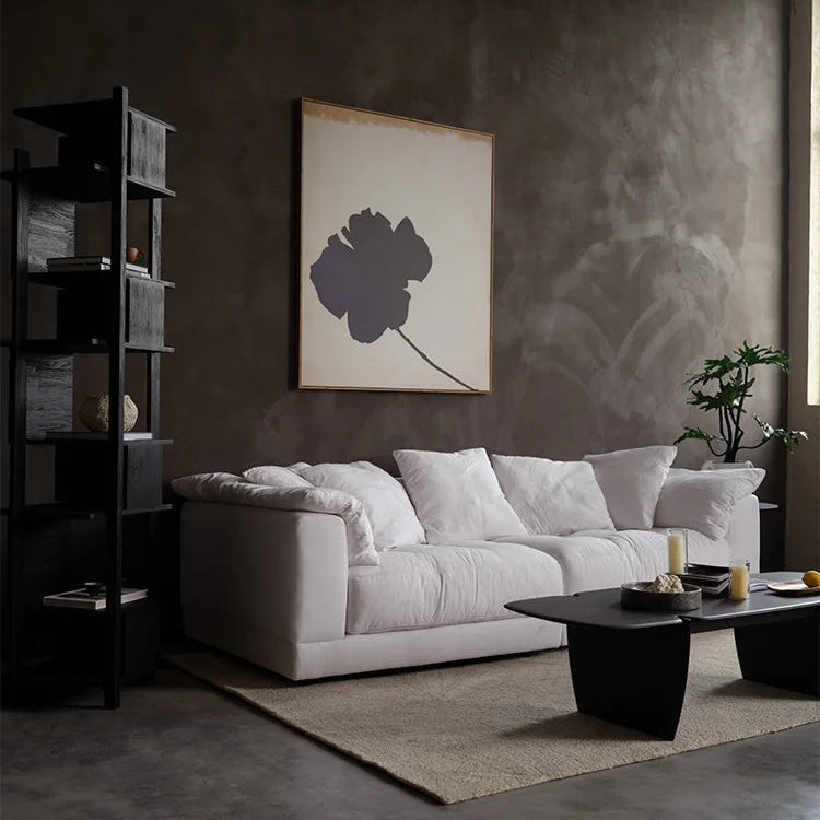 Minimalist and Comfortable White Feather Down Sofa | A Fusion of Modern and Classic Design