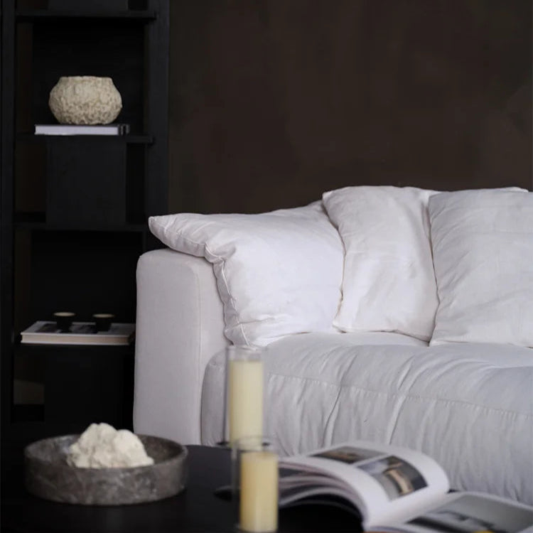 Minimalist and Comfortable White Feather Down Sofa | A Fusion of Modern and Classic Design