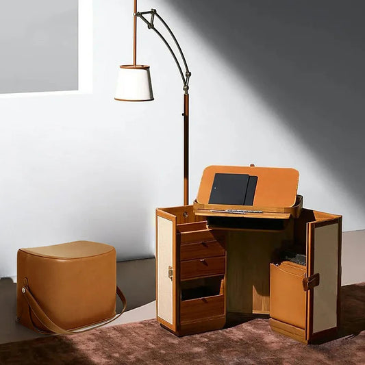 Compact Folding Desk & Storage Cabinet | Functional Elegance for Modern Spaces