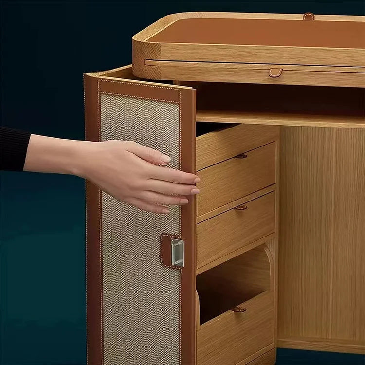 Compact Folding Desk & Storage Cabinet | Functional Elegance for Modern Spaces