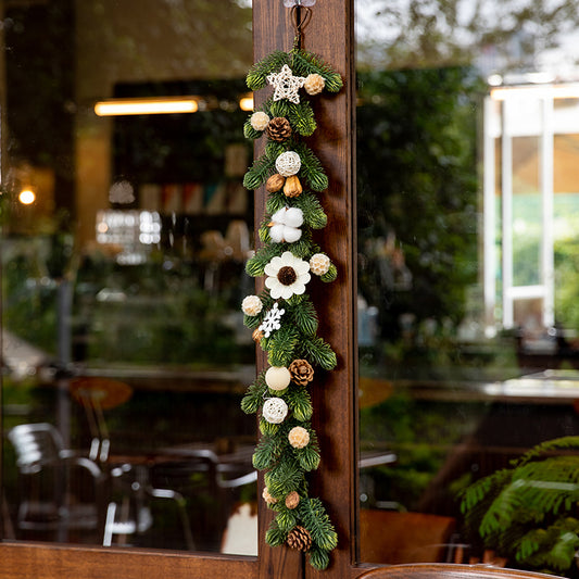 Rustic Faux Pine Christmas Garland with Natural Accents - Cozy and Charming